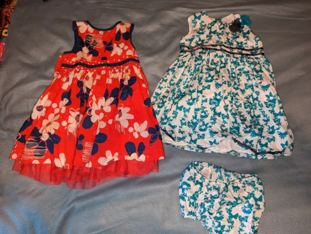 SALE * Girls Party Clothes 18-24 Months X2 Frock Dress Bundle (1.5-2 years)