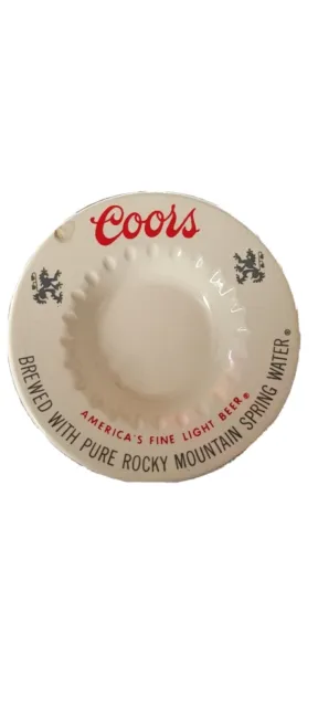 Vintage Coors Light Beer Ceramic Ashtray/Coin Dish New Old Stock