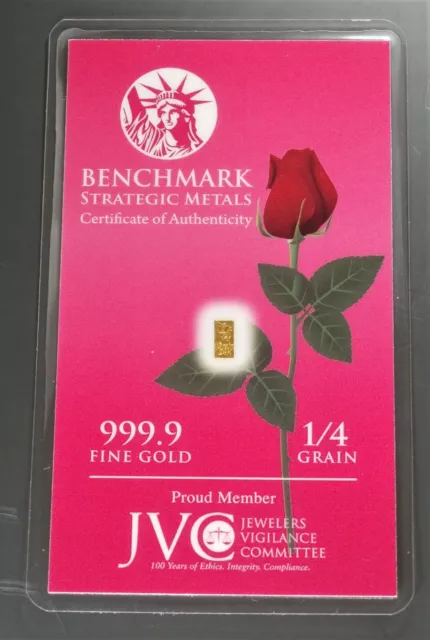 1/60 Gram Pure Gold X 12  A Dozen Roses With Real Gold Bars D26 2