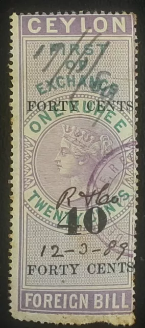 Ceylan  foreign bill   first of exchange  1885/91