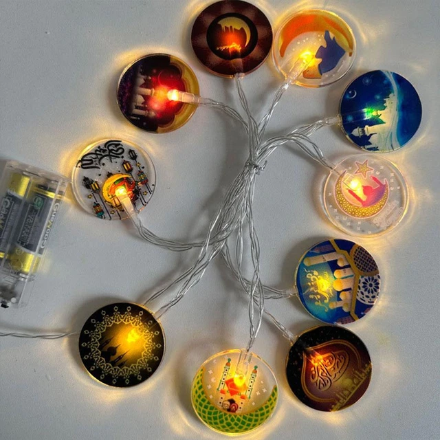 RAMADAN 2024 MOON Star LED String Lights EID Mubarak Muslim Gifts Islam ...