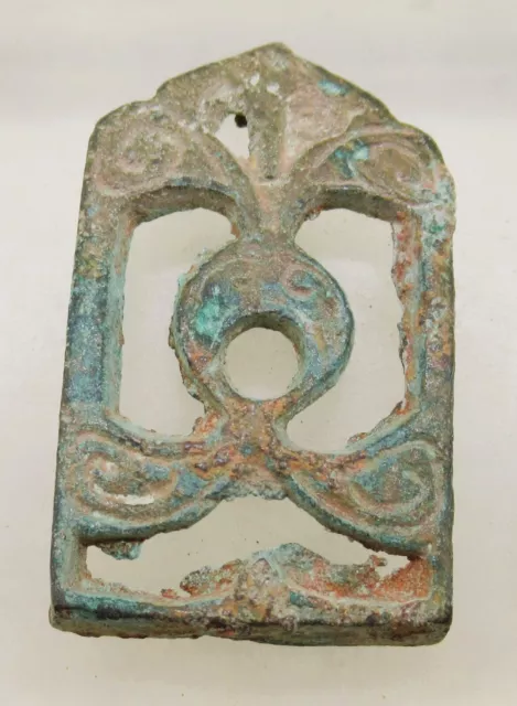 A230 Detector Finds Ancient Medieval Or Byzantine Decorated Bronze Strap End