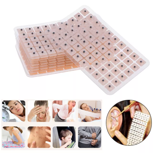 600Pcs Ear Press  Acupuncture Disposable Vaccaria Plaster Bean Massage FE