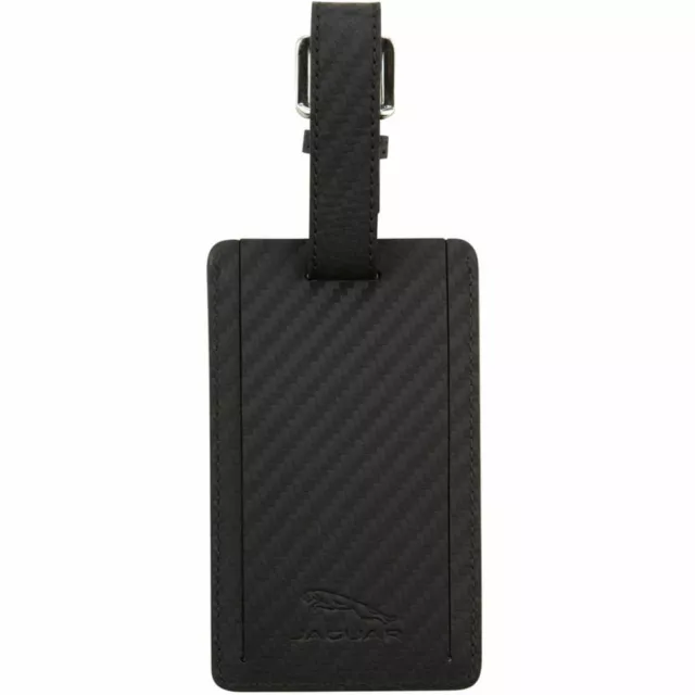 Genuine Jaguar Leather Luggage Tag - Black 50JSLGTRXLT