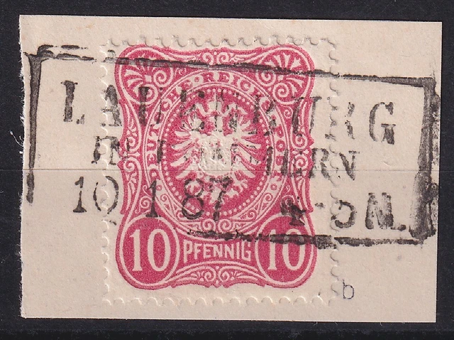 65018) LAUENBURG IN POMMERN 1887 nachverwendeter Stempel