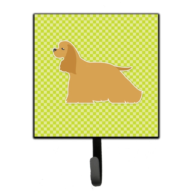 "Caroline's Treasures Cocker Spaniel Checkerboard Green Leash or Key Holder B...