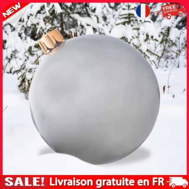 Christmas Inflatable Ball 8 Colors PVC Blow Up Ball Without Light (Silver 65cm)