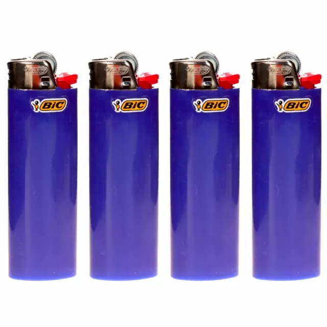 Lot of 4 Bic Blue Classic Full Size Lighters New by BIC