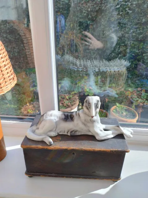 Mid century ceramic dog figurine from the Polish ceramic firm Walbrzych hound