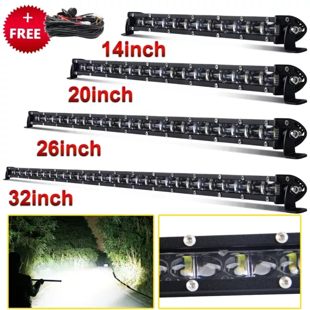 LED Light Bar 7" 14" 20'' 32" 50'' Bar Spot Flood Combo Driving ATV 4WD Pods