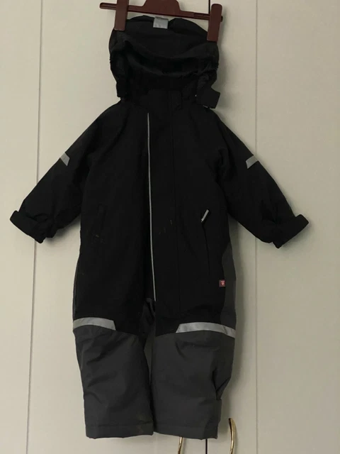 Tuta da neve per bambini Polarn O. Pyret All in One 1-1,5 anni ragazzi nera impermeabile prezzo di ricambio £120