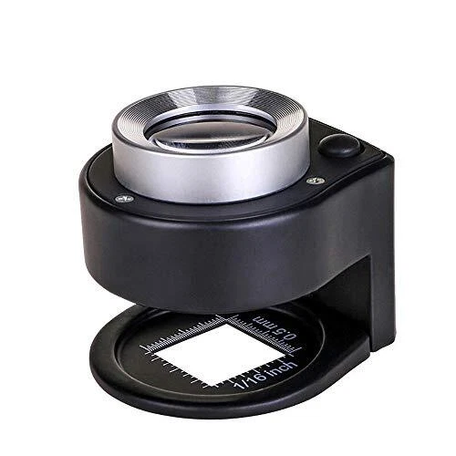 Bysameyee 30X Loupe Illuminée 6 Lumières Bureau Loupe en Métal Portable Échel...