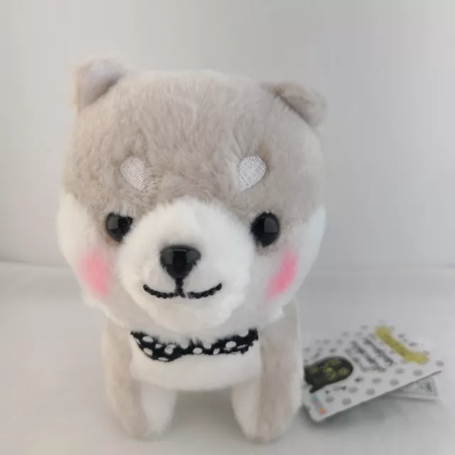 Amuse Amufun Premium Mameshiba Sankyoudai Plush Stuffed Dog Shiba Japan Gray