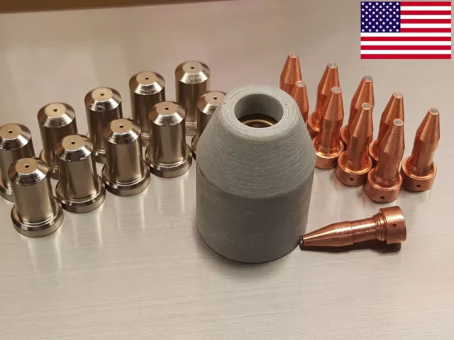 21pc 33366XL + 33369 50A Nozzles + 21616 Retaining Cap PT-27 Plasma Cutter