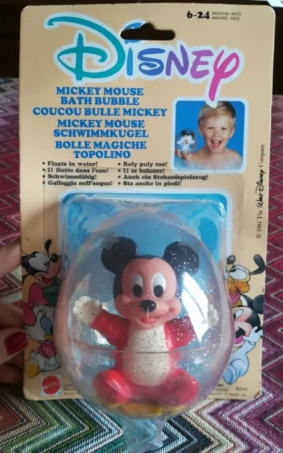 Mickey Mouse Topolino Vintage Giocattolo Bagno Bath Bubble Mattel 1988 Disney