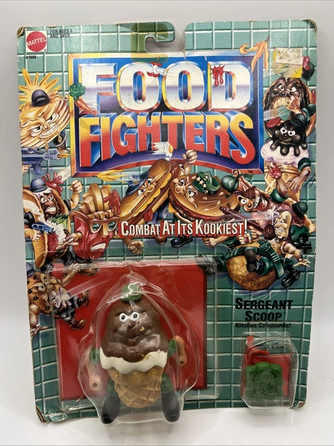 Figurine vintage Mattel 1988 Food Fighters Burgerdier General