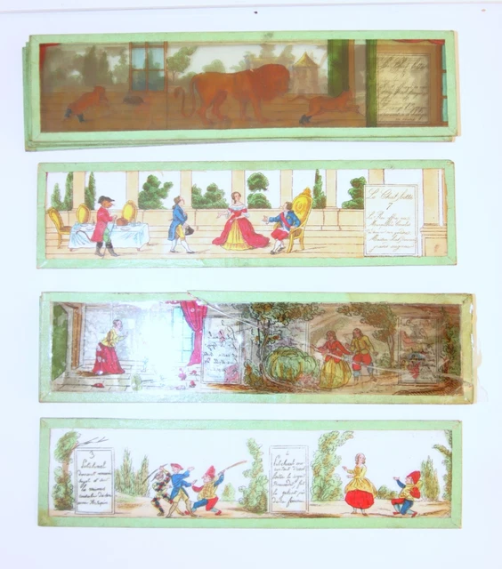 XIXE RARE PLAQUE VERRE LANTERNE MAGIQUE MAZO Paris Grand Format 30x9 Cm Château