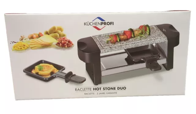 Küchenprofi Raclette Hot Stone Duo für 2 Personen Mini Single extra klein