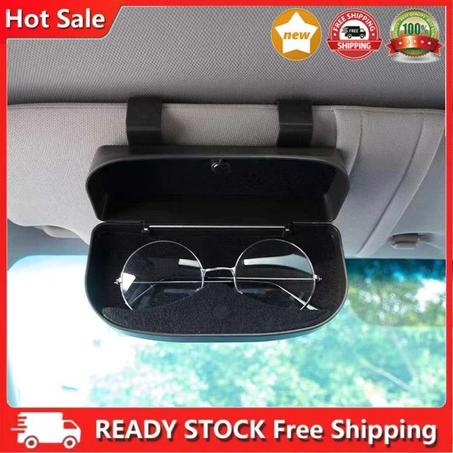 Estuche para gafas de coche parasol magnético doble hebilla soporte para gafas cajas (Sc