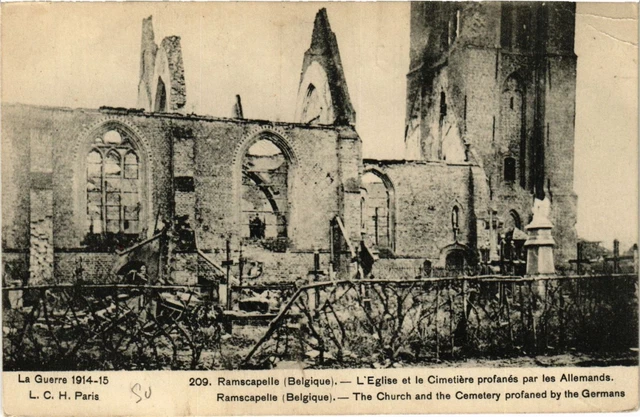 CPA Military, Ramscapelle - The Church and the Cemetery (278286)