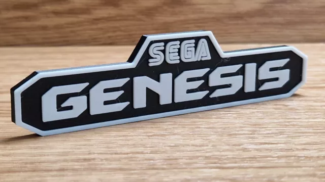 SEGA GENESIS logo 3d printed print sign retro gaming console man cave door shelf