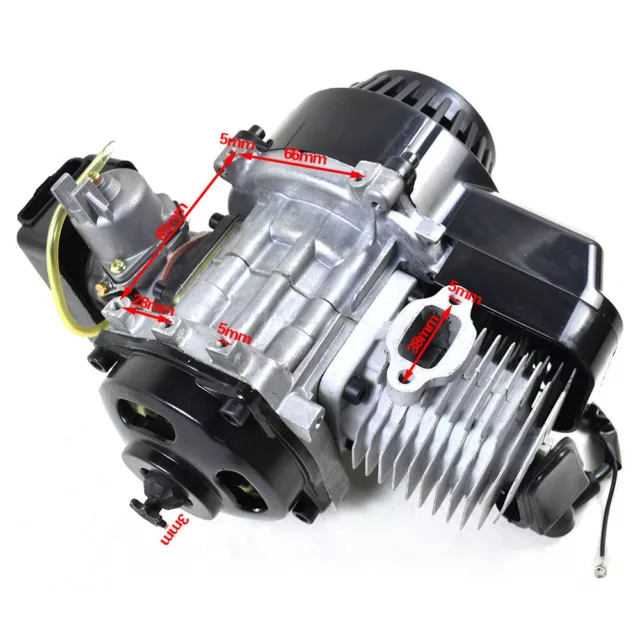 50cc 49cc 2 Stroke Pull Start Engine Motor Go Kart Mini Pocket PIT Dirt Bike ATV 2