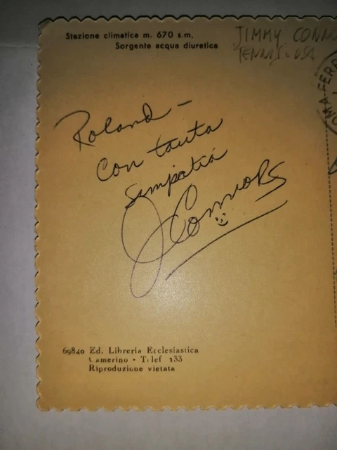 JIMMY CONNORS AUTOGRAFO ORIGINALE su STUPENDA CARTOLINA VIAGGIATA TENNIS USA