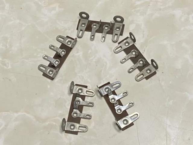NOS lot 5 pc 4-lug 1.5” terminal strips phenolic tag boards P-to-P wiring eyelet