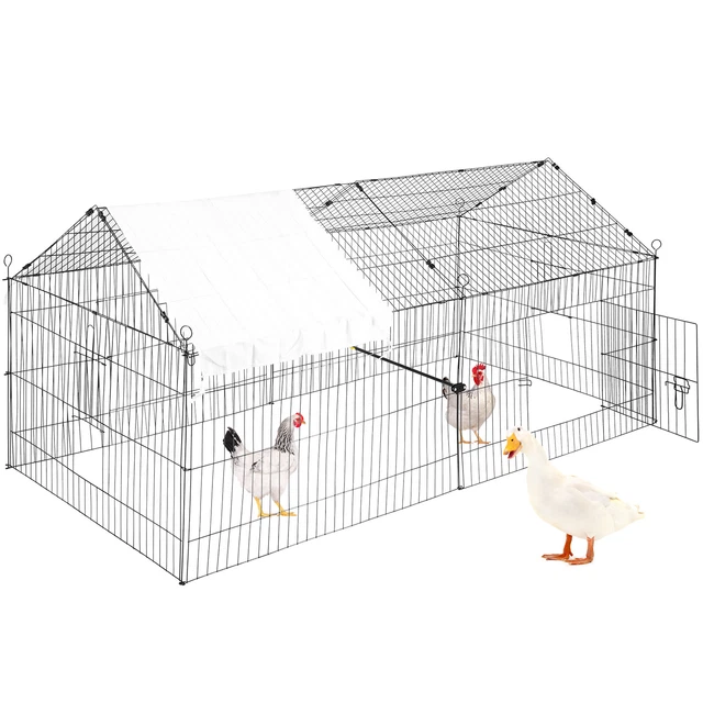 VEVOR CHICKEN RUN Walkin Coop Hen House Metal Animal Poultry Hutch 2