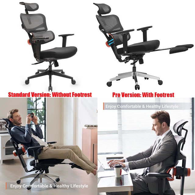 ERGONOMIC OFFICE CHAIR High Back Tiltable Lumbar Support with