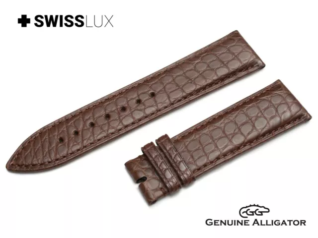 Crocodile Alligator Leather For PANERAI OFFICINE Watch Brown Strap Band Buckle