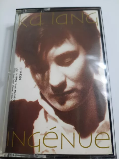 K.D. Lang, Ingenue (Audio Cassette Tape, 1992) Canada Import, Black Cart KD Lang