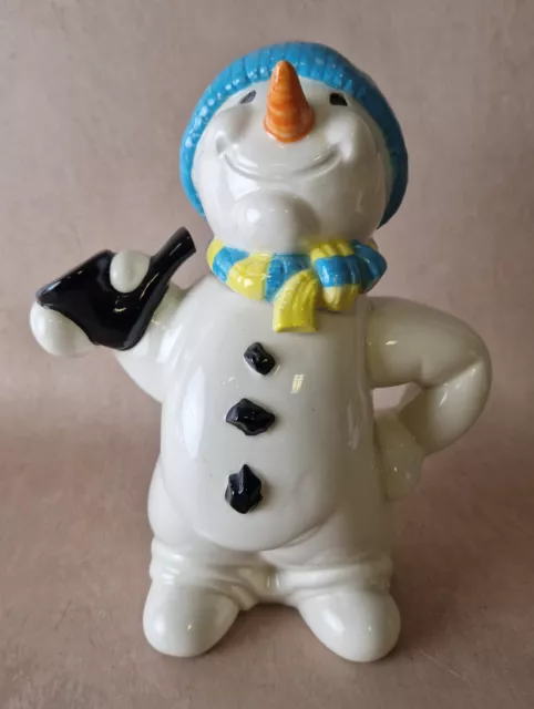 Paul Cardew Snowman Christmas Ceramic Teapot Signed 1992 Rare Vintage Christmas