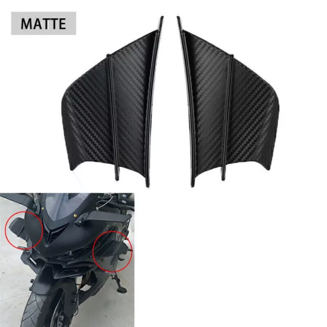 Seitenflügel Kohlefaser Luftabweiser Spoiler Motorrad Aerodynamic Winglets  M9Y0