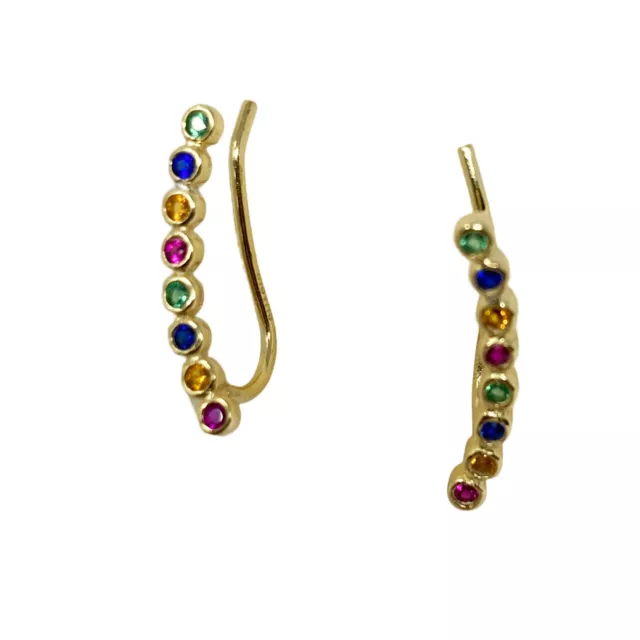 Shashi Rainbow Climber Earrings - Gold , One Size