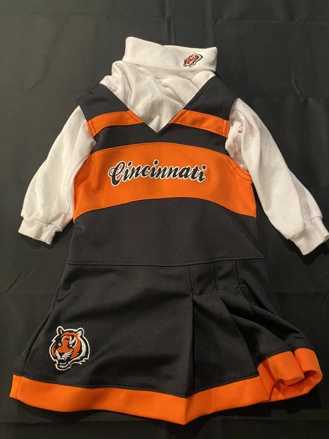 Cincinnati Bengals Two Piece Cheerleader Outfit Set/bodysuit & Jumper 18 Months