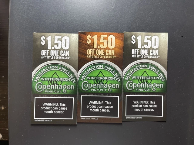 3 THREE Copenhagen Coupons $1.50 Off EACH Can ANY Style exp 06/30/2023