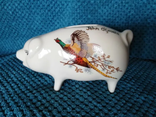 Vintage West Highland Pottery Pig Piggy Bank John O'Groats