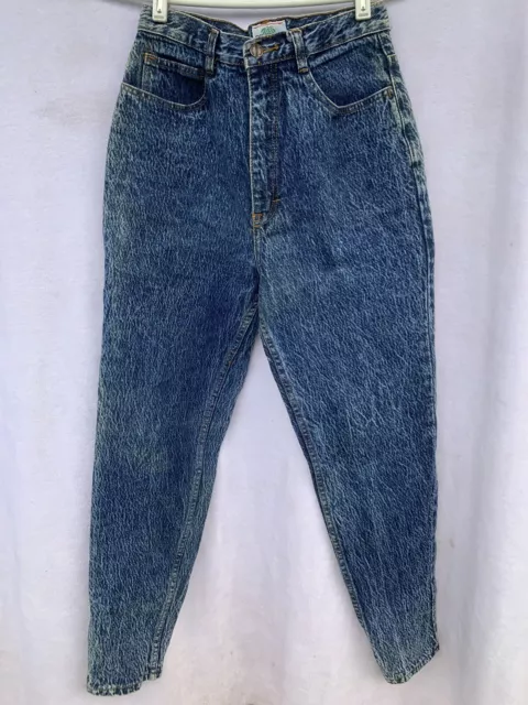 Palmetto Womens Jeans Sz 10 Blue Denim Acid Wash Zipper Skinny Ankle VTG 1980'S
