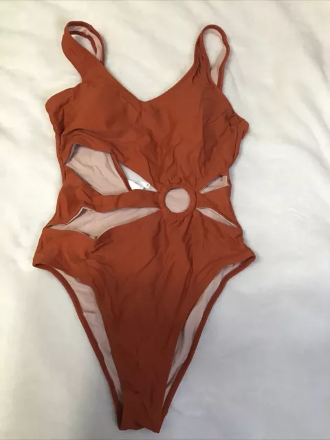 Cupshe Orange Cutout Design One Piece Swimsuit, Size M