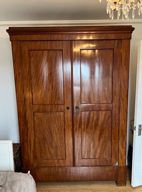 Antique French Walnut Veneer Armoire