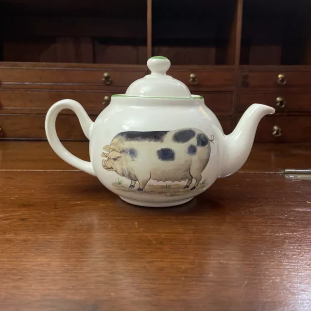 Vintage Farmyard Norfolk China Pottery Tea Pot - Country Pig Design, Collectible