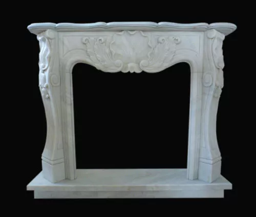 Cadre Cheminée Marbre Blanc Carrara Marble Cheminée Luigi XV L.130cm