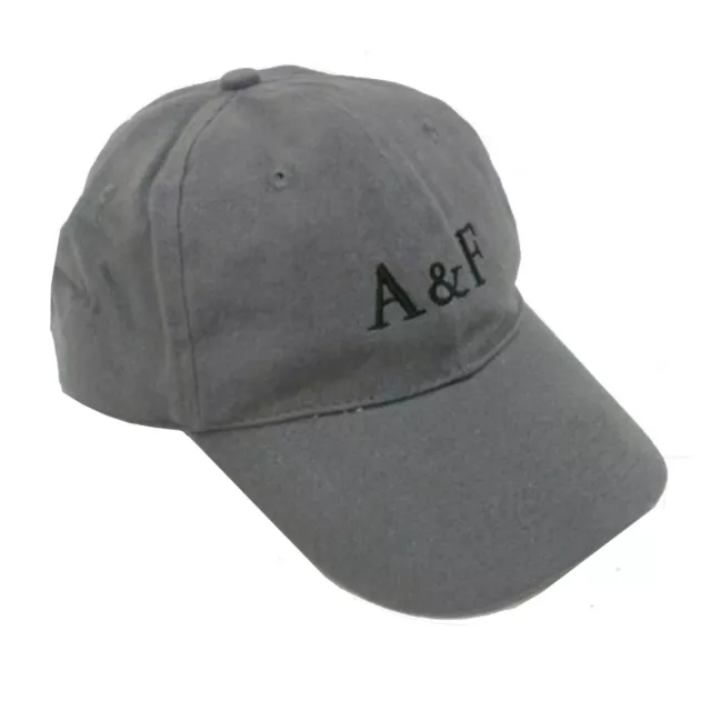 Abercrombie & Fitch Cappellino da baseball classico regolabile a 6 pannelli grigio