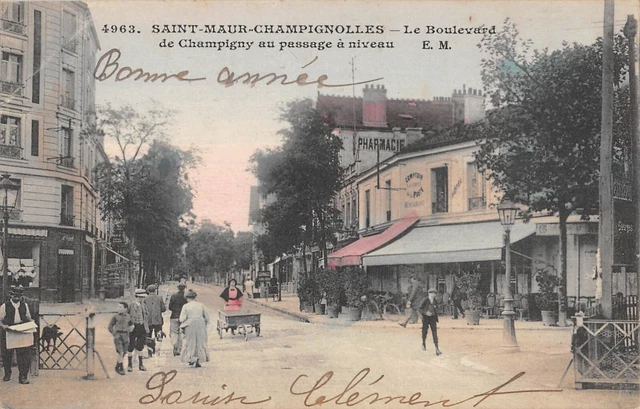 Cpa 94 Saint Maur Champignolles / Le Boulevard De Champigny Au Level Passage