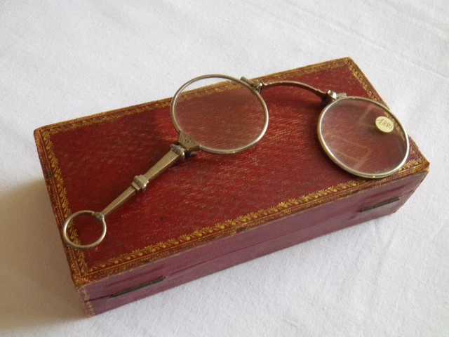 ANCIEN PAIRE DE Lorgnons pliants Binocles Lunettes XIXe siècle EUR 99