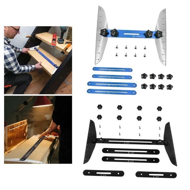 ADJUSTABLE STAIR TREADS Gauge Template Measuring Stair for Shelf Layout
