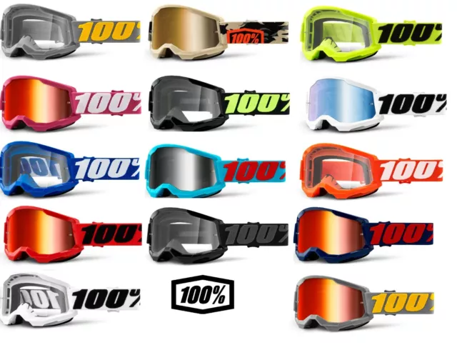 100% STRATA Goggles MTB Mountain Bike DH Enduro XC MX Motocross Goggle Percent %