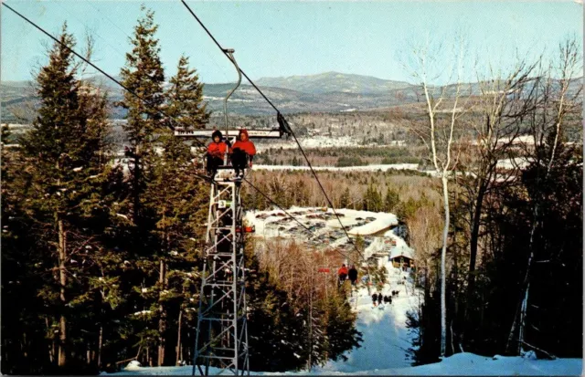 Postcard New Hampshire Plymouth Tenney Mountain Ski Area Chair Lift NH 1972 VTG