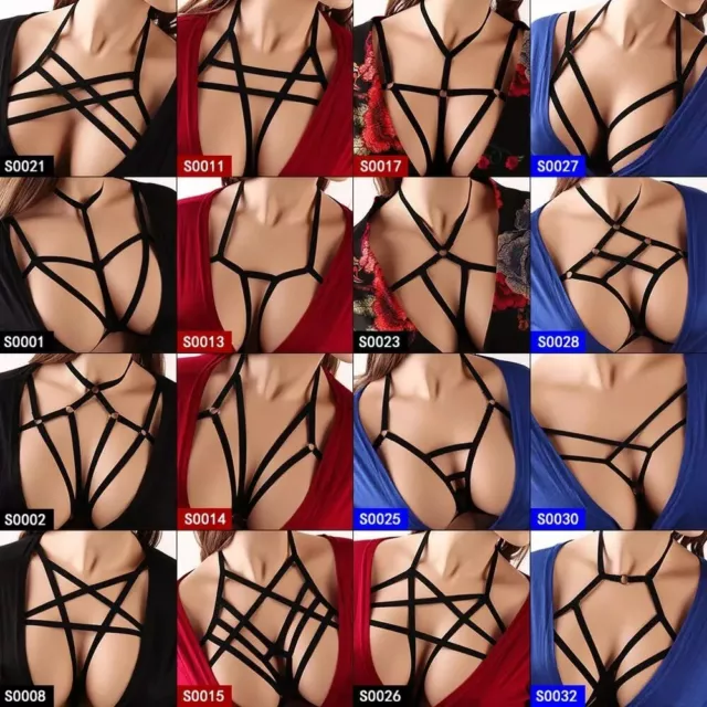 Goth Sexy Body Elastic Harness Bandage Cage Bra Top Bralette   *FREE POST*